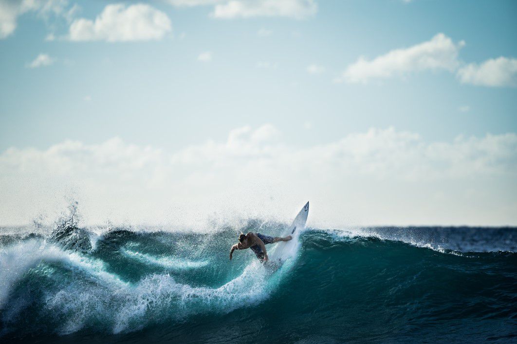 Man surfing in the ocean